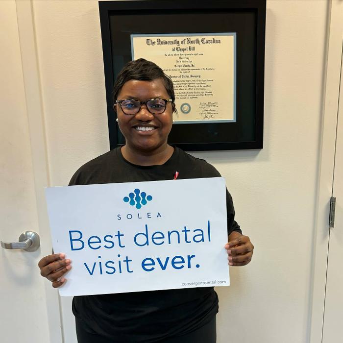 satisfied patient at signature smiles in cary nc